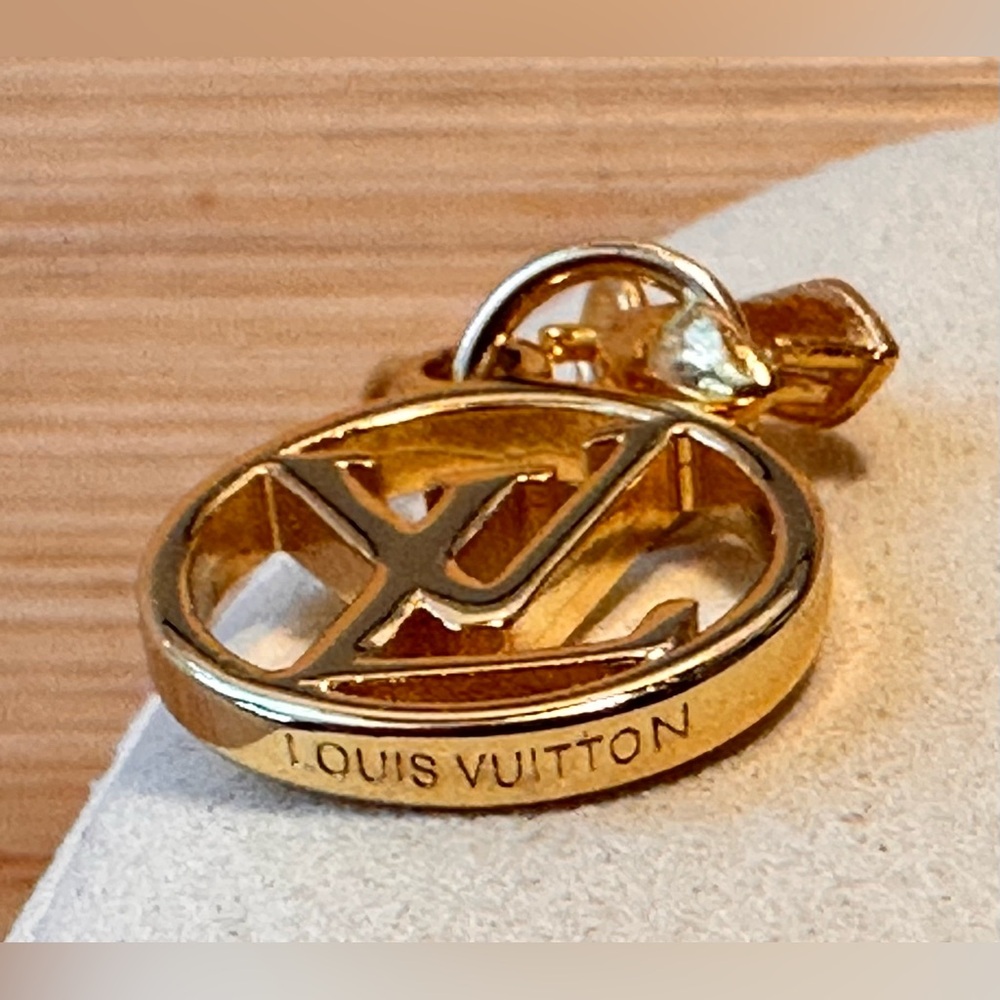 Up Cycled Louis Vuitton Gold Tone Zipper Pull Charm Earrings. Stainless hooks. - Picture 3 of 3